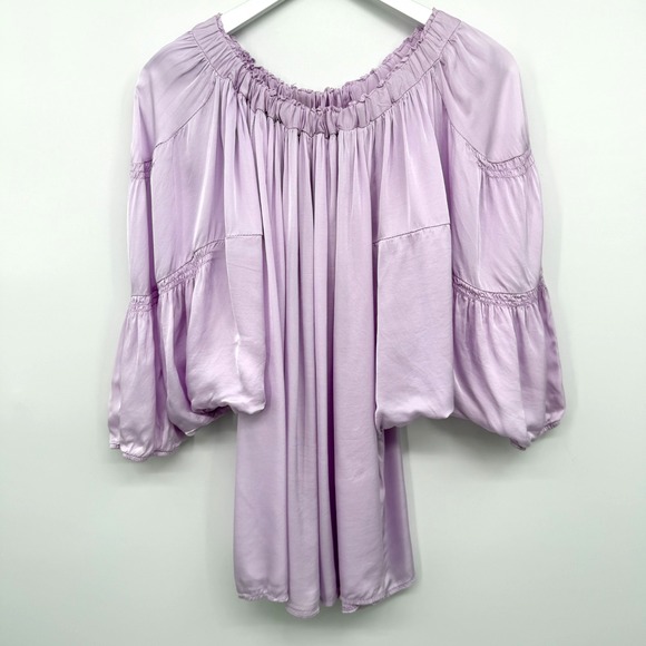 Sofia Made In Italy Tops - Sofia Made in Italy Top Shirt Blouse One Size Andy Off Shoulder Satin Coquette